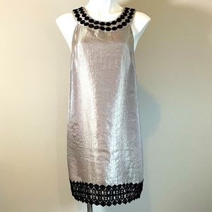 Nine West Dress with Lace Trim Taupe and Black Size 10